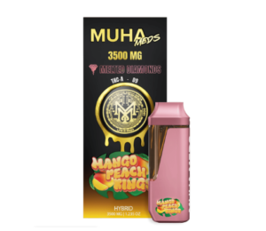 Muha Meds Melted Diamonds MANGO PEACH RINGS 3.5g Hybrid Disposable